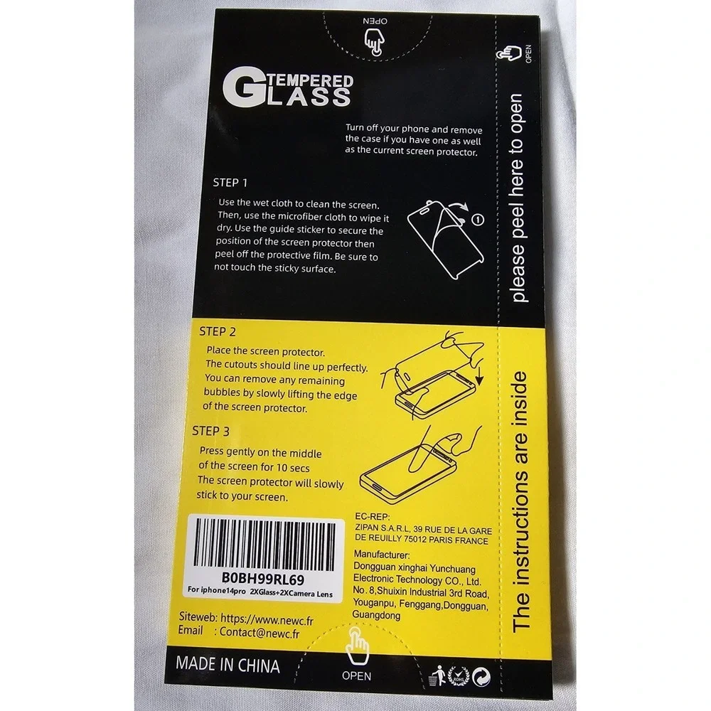 30 Packs New C 9Hardness Tempered Glass Apple iphone 14 Pro Screen Protector